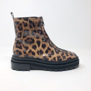 SCHUTZ Leopard Print Ankle Boots